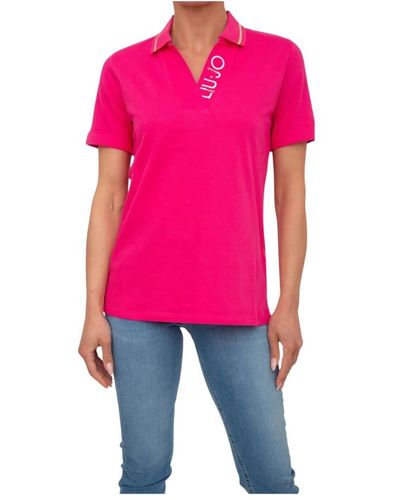 Liu Jo Klassisches t-shirt für den alltag - Pink