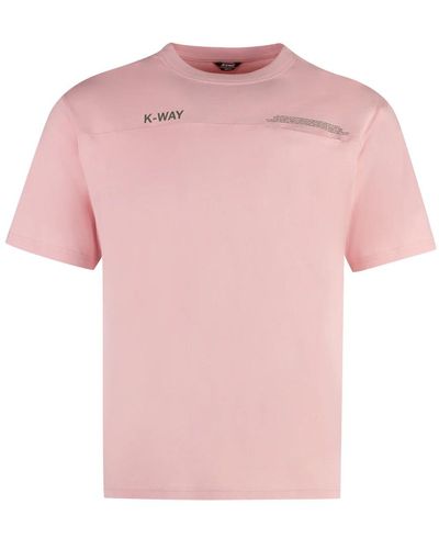 K-Way T-shirts,geister-schrifttaschen-t-shirt - Pink