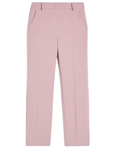 Max Mara Pantalones rosa de viscosa elástica