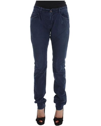 CoSTUME NATIONAL Regular Fit e Jeans mit Reißverschluss und Knopf - Blau