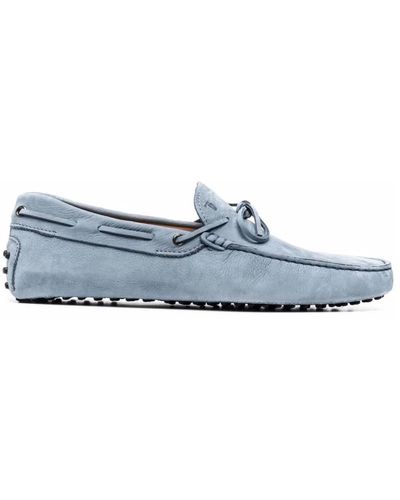 Tod's E Leder/Suede Gommino Loafers - Blau
