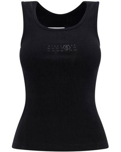 MM6 by Maison Martin Margiela Logo print tank top - Schwarz