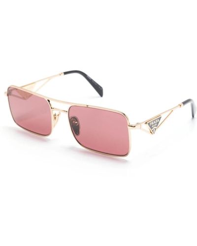 Prada Goldene sonnenbrille mit originalzubehör - Pink