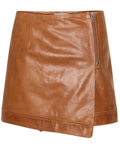 Gestuz Leather Skirts - Brown