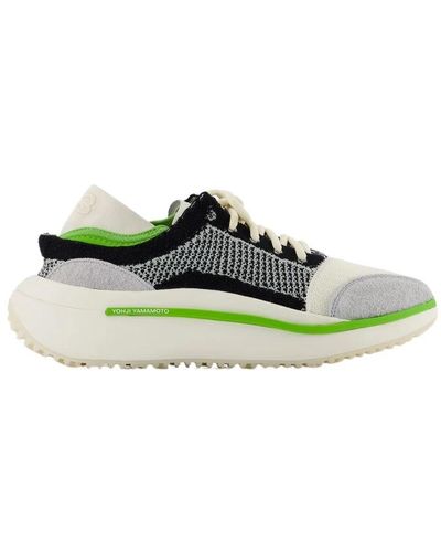Y-3 Qisan Knit Trainers Off White - Verde