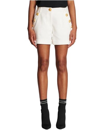 Balmain Baumwoll-shorts mit niedrigem bund - Weiß