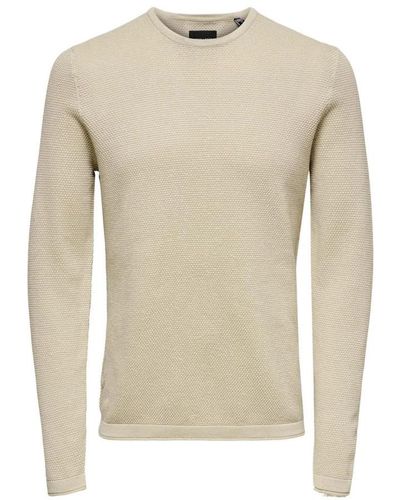 Only & Sons Round-Neck Knitwear - Natural