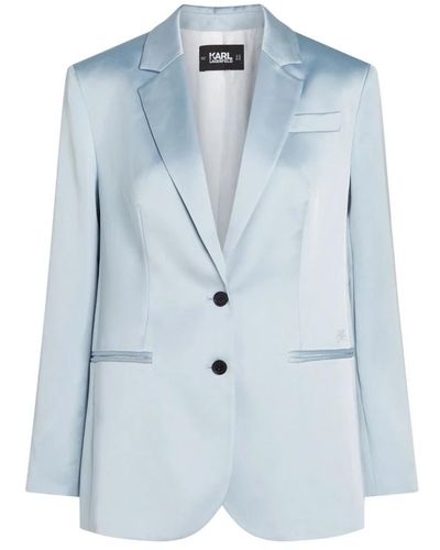 Karl Lagerfeld Satin blauer celeste blazer