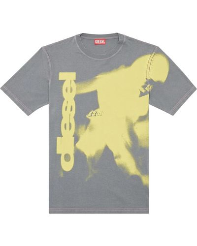DIESEL T-shirt mit verschmiertem print - Grau
