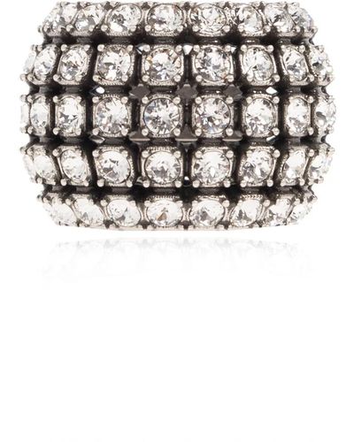 Balenciaga Glamouröser ring mit kristallverzierung - Schwarz