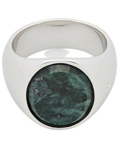 Tom Wood Oval green marble ring - Gris