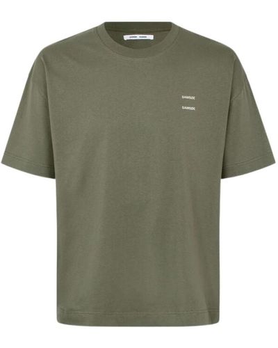 Samsøe & Samsøe Locker geschnittenes bedrucktes t-shirt - Grün