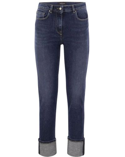 Fabiana Filippi Jeans > cropped jeans - Bleu