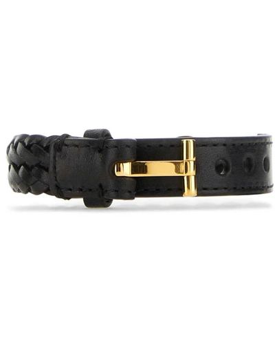 Tom Ford Stylisches armband,schwarzes lederarmband