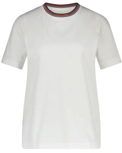 PS by Paul Smith Gestreiftes logo t-shirt - Weiß