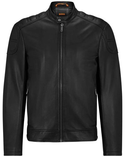 BOSS Leather Jackets - Black