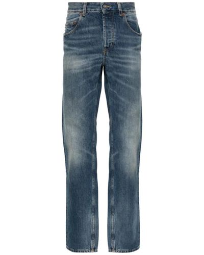 Saint Laurent Dunkle baggy slim-fit jeans - Blau