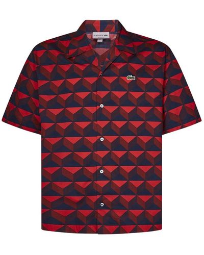 Lacoste Short Sleeve Shirts - Red