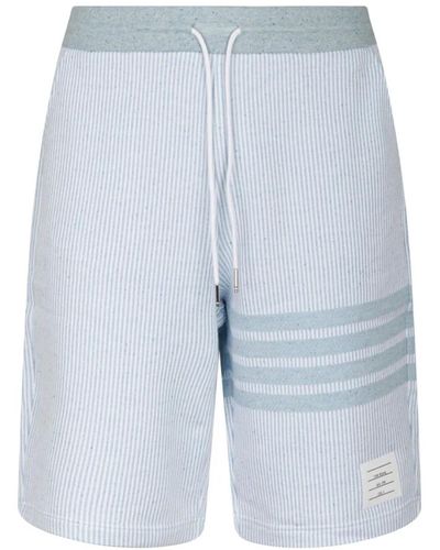 Thom Browne Hellblaue 4-bar gestreifte shorts