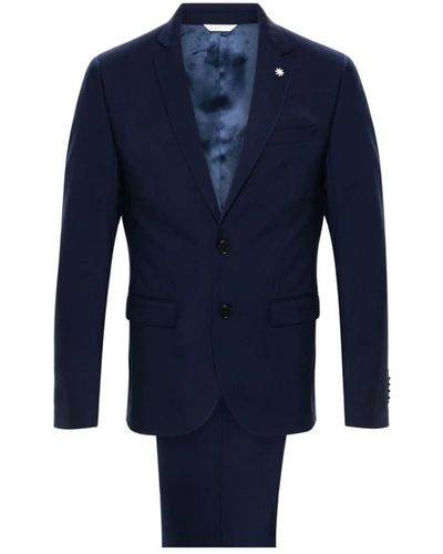 Manuel Ritz Blaues wollmischung anzug stretch-design uel ritz