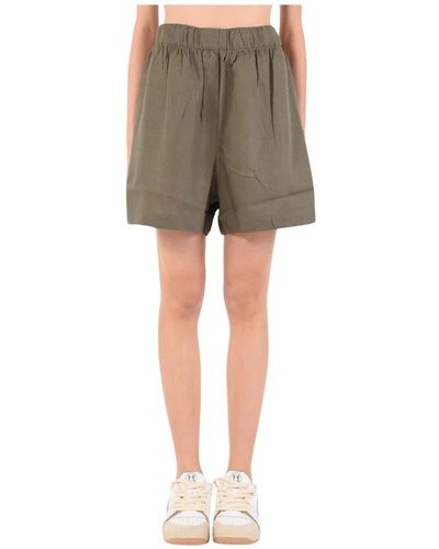 hinnominate Leinen-shorts mit elastischem bund - Grün