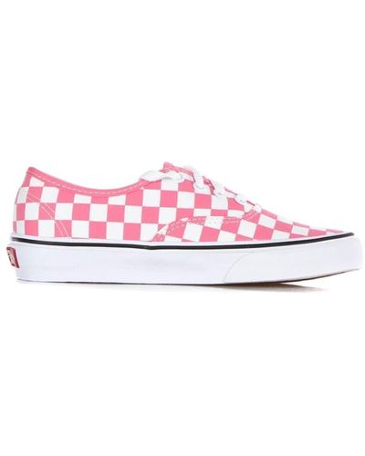 Vans Authentic checkerboard niedriger sneaker - Pink