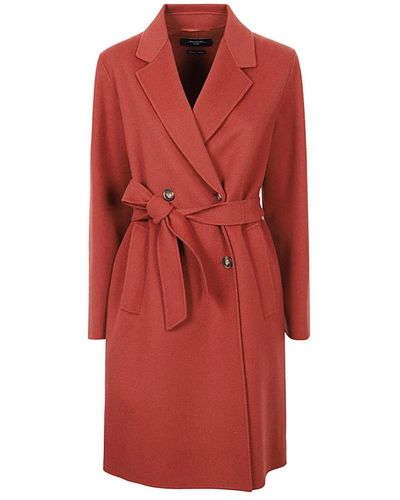 Weekend by Maxmara Belted Coats - Red