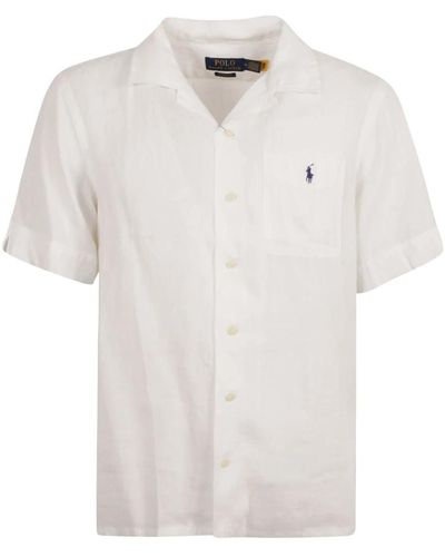 Ralph Lauren Weiße leinen popeline hemd