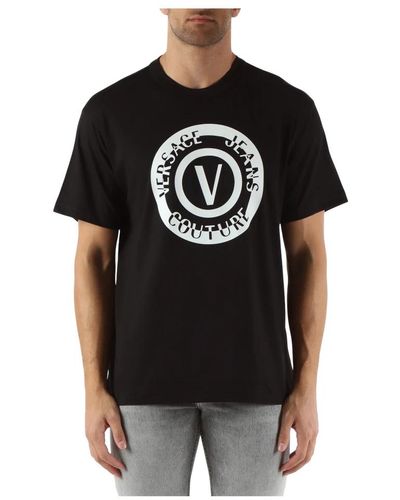Versace Baumwolllogo-print-regular-fit-t-shirt - Schwarz