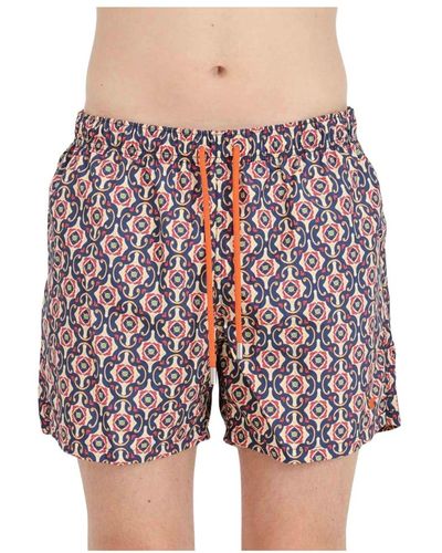 Gallo Blu beachwear shorts con dettagli barocchi