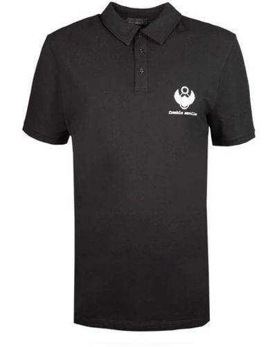 Frankie Morello Polo shirt mit logo-print - Schwarz