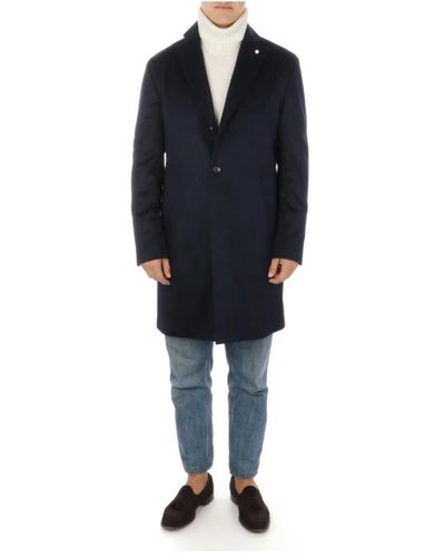 Luigi Bianchi Coats > single-breasted coats - Bleu