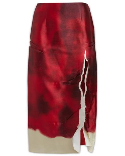 Prada Midi Skirts - Red