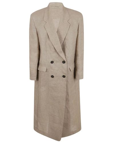 Brunello Cucinelli Double-Breasted Coats - Natural