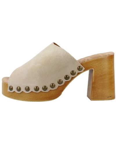 MTNG Stilvolle heeled mules sandale,stilvolle heeled mules sandalen - Braun