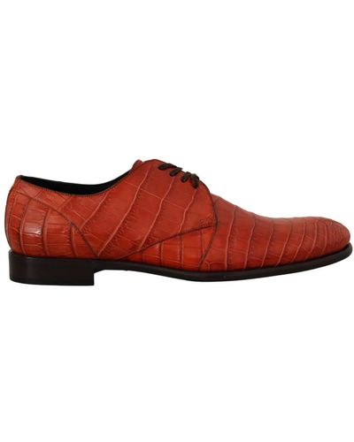 Dolce & Gabbana Scarpe in pelle di coccodrillo esotiche per abito - Rosso