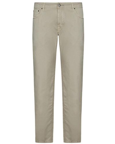Hand Picked Slim-Fit Pants - Gray