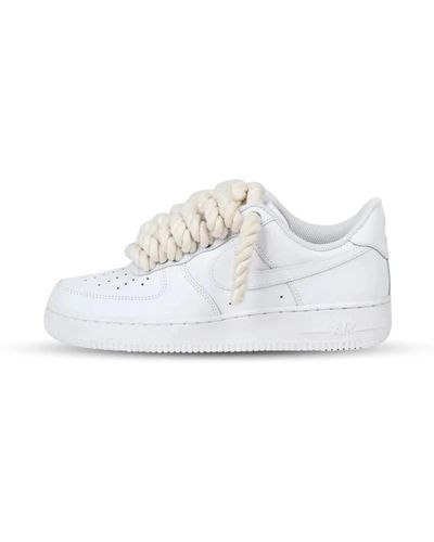 Nike Lacci beige personalizzati per air force 1 low - Bianco