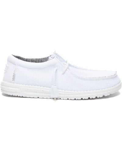 Hey Dude Shoes > flats > laced shoes - Blanc