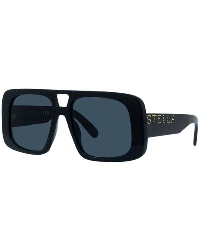 Stella McCartney Glänzend schwarz/rauch sc40049i sonnenbrille - Blau