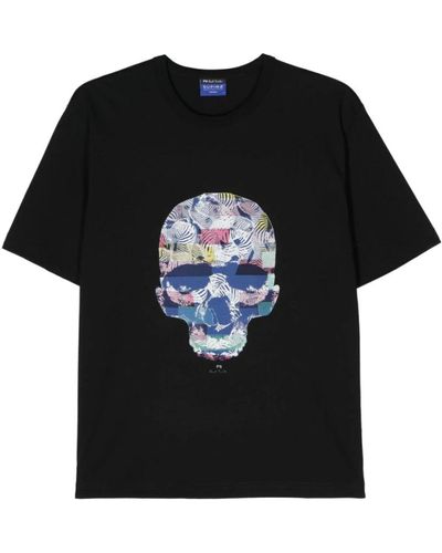 Paul Smith Schwarzes t-shirt mit skull print
