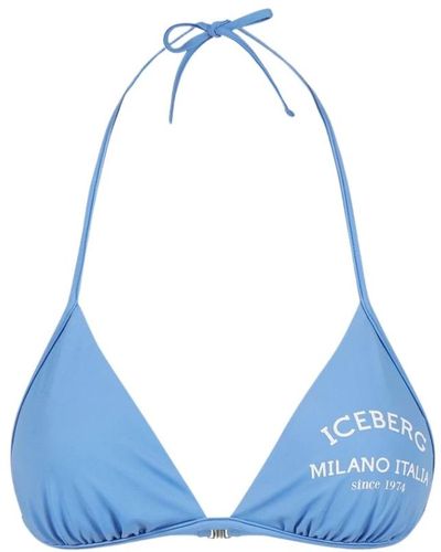 Iceberg Logo dreieckiges swim top - Blau