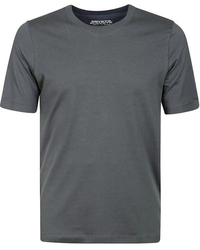 Majestic Filatures Graues lyocell halbärmeliges t-shirt,kurzarm rundhals t-shirt