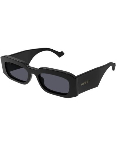 Gucci Schwarze rechteckige sonnenbrille