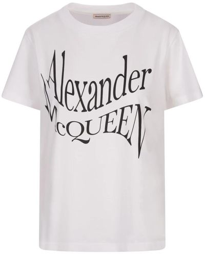 Alexander McQueen Weißes logo print t-shirt