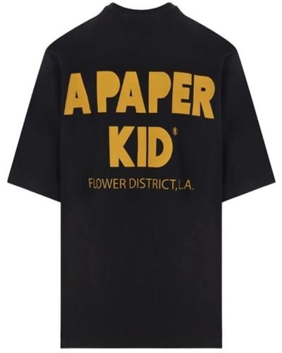 A PAPER KID Schwarzes logo print oversize t-shirt