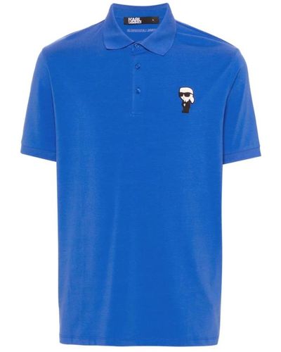 Karl Lagerfeld Blaues polo shirt jersey logo
