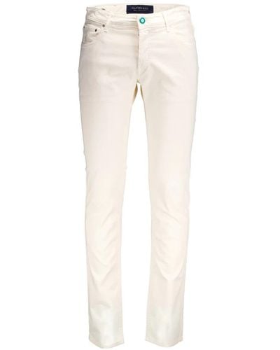 Hand Picked Slim-Fit Pants - Natural