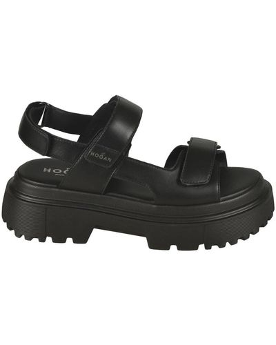 Hogan Flat Sandals - Black