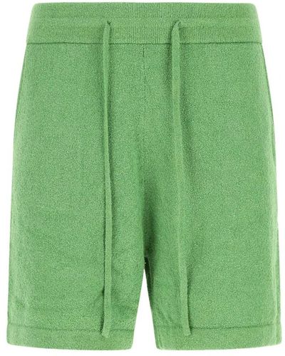 Nanushka Pantaloncini di bermuda in tessuto in tratto - Verde